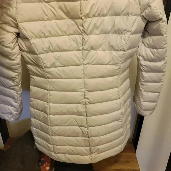 IL Piumino Italian Real Goose Down Coat Italy Off White Puffer A Line Parka Sz S - Picture 5 of 7